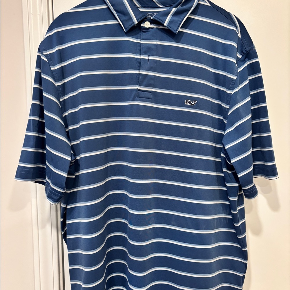 Vineyard Vines Blue and White Polo Shirt